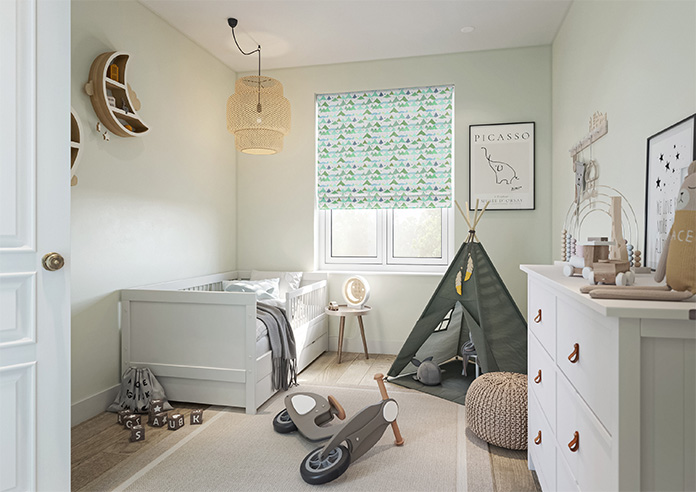 Cloudy Peaks, Mint - Roman Blind - Image 6